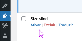 Size Mind, ativar plugin